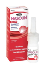 NASOLIN nenäsumute, liuos 1 mg/ml säilytysaineeton 10 ml